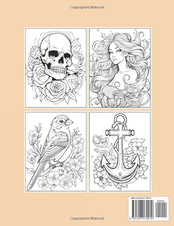 Tattoo Coloring Book For Inmates: 70 Coloring Pages For Adults With Beautiful Stress Relieving Designs for Relaxation, Mindfulness, Gift For Men Women In Jail And Tattoo Lovers - MO Corrections Bookstore