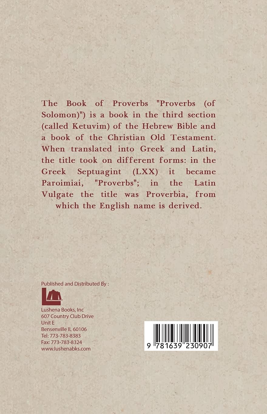 Book of Proverbs Paperback SureShot Books Publishing LLC