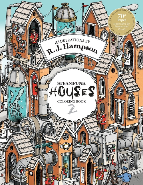 Steampunk Houses 2 Coloring Book by Hampson, R. J.