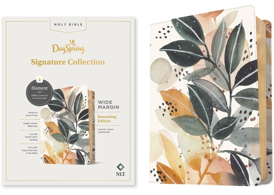 NLT Wide Margin Bible, Filament-Enabled Edition (Leatherlike, Autumn Leaves, Red Letter): Dayspring Signature Collection Bible Tyndale House Publishers