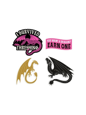 Fourth Wing: I Survived Threshing Stickers - Sticker Set of 4 by Out of Print
