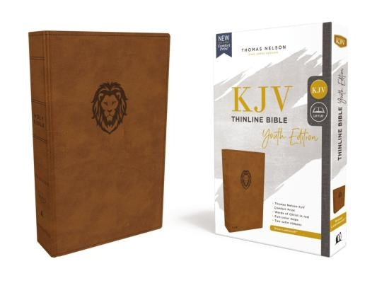 Kjv, Thinline Bible Youth Edition, Leathersoft, Brown, Red Letter Edition, Comfort Print Bible Thomas Nelson