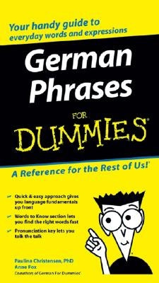 German Phrases for Dummies Paperback For Dummies