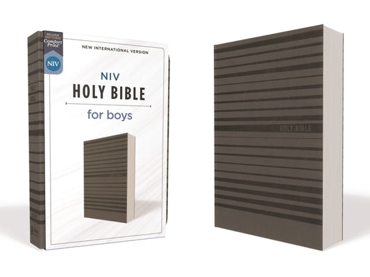 Niv, Holy Bible for Boys, Soft Touch Edition, Leathersoft, Gray, Comfort Print Bible Zonderkidz