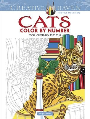 Creative Haven Cats Color by Number Coloring Book Paperback Dover Publications