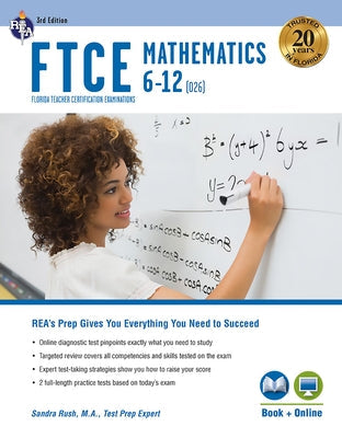 FTCE Mathematics 6-12 (026) 3rd Ed., Book + Online Paperback Research & Education Association