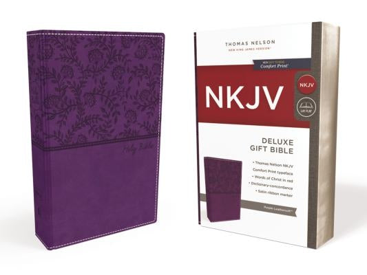 NKJV, Deluxe Gift Bible, Imitation Leather, Purple, Red Letter Edition Bible Thomas Nelson