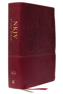 NKJV Study Bible, Imitation Leather, Red, Full-Color, Red Letter Edition, Comfort Print: The Complete Resource for Studying God's Word Bible Thomas Nelson