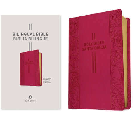 Bilingual Bible / Biblia Biling?e Nlt/Ntv (Leatherlike, Pink Rose) Bible Tyndale House Publishers