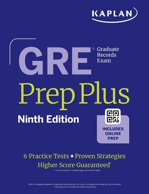 GRE Prep Plus, Ninth Edition (2025): Includes 6 Practice Tests, 1500+ Practice Questions + Online Access to a 500+ Question Bank, Video Tutorials, and Paperback Kaplan Publishing