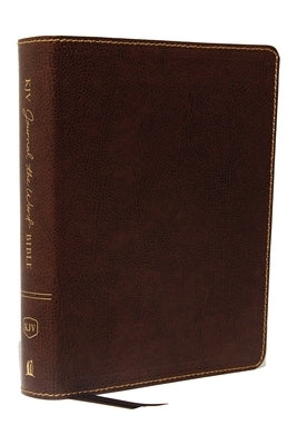 KJV, Journal the Word Bible, Bonded Leather, Brown, Red Letter Edition, Comfort Print: Reflect, Journal, or Create Art Next to Your Favorite Verses Thomas Nelson