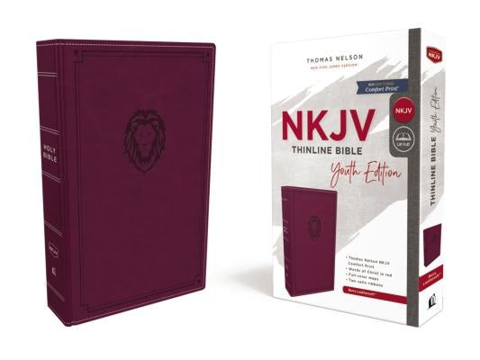 Nkjv, Thinline Bible Youth Edition, Leathersoft, Burgundy, Red Letter Edition, Comfort Print Bible Thomas Nelson