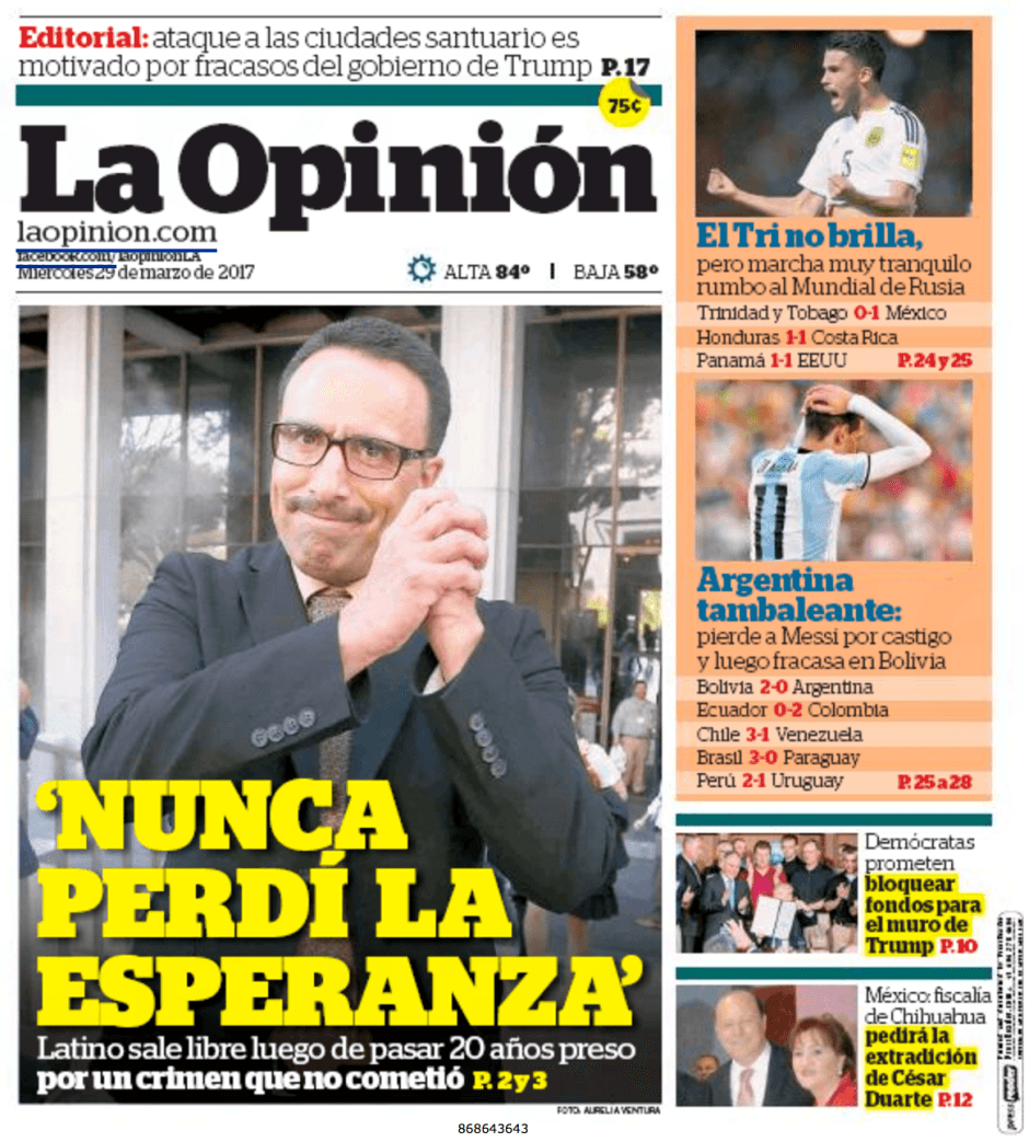 La Opinion Mon-Sun 7 Day Delivery For 12 Months - MO Corrections Bookstore
