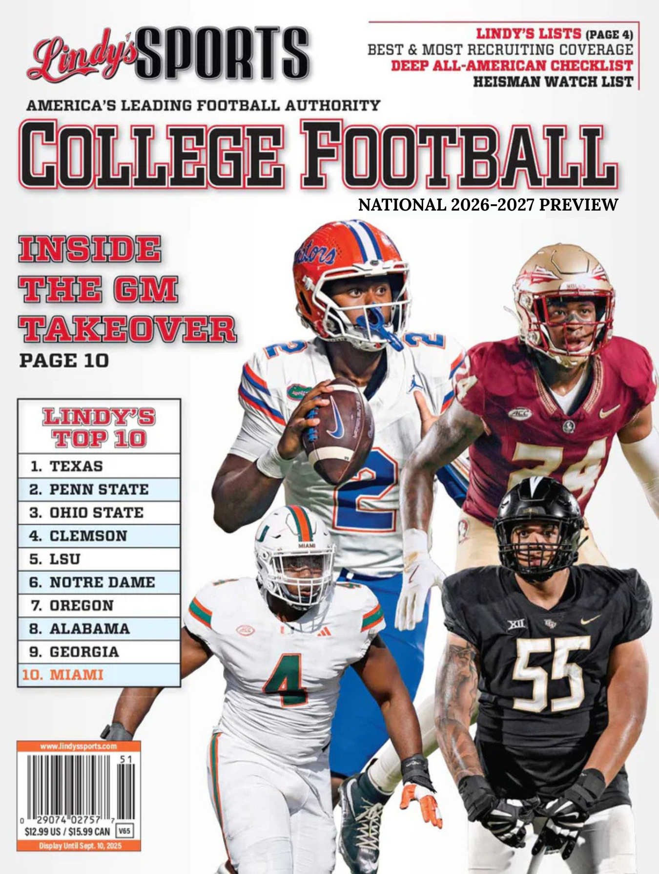 Pre Order Lindy's 2026-2027 National College Football Magazine - MOCorrectionsbookstore.com