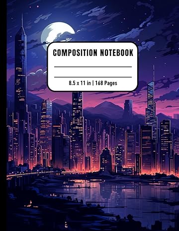 Night Skyscraper Composition Notebook For Inmates: Blank Sketch Book For Men And Women In Jail, Colorful Unrulled Black Journal For Journaling Note ... 168 Pages, Gift For Night Skyscraper Lovers - MO Corrections Bookstore
