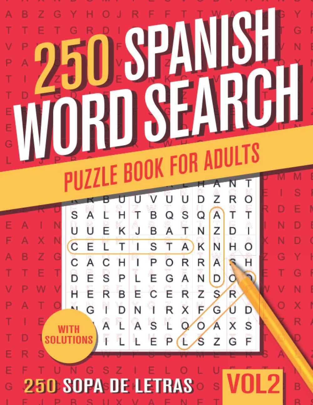 250 Spanish Word Search Puzzle Book for Adults: Big Puzzlebook with Word Find Puzzles in Spanish - Sopas De Letras en Espanol - Vol 2 (Spanish Edition) - MOCorrectionsbookstore.com