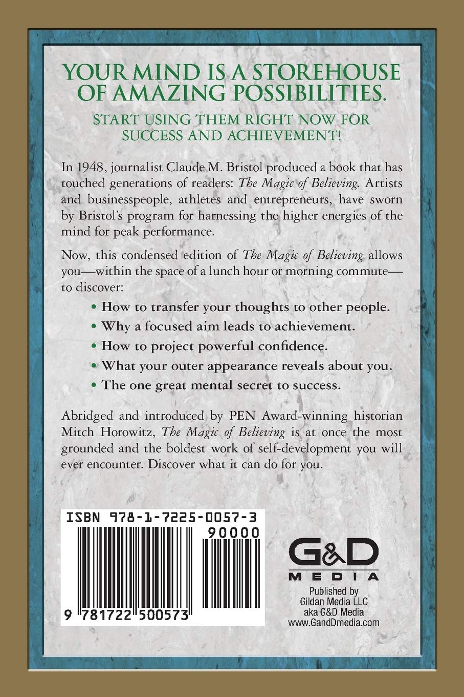 The Magic of Believing (Condensed Classics): The Immortal Program to Unlocking the Success-Power of Your Mind - MO Corrections Bookstore