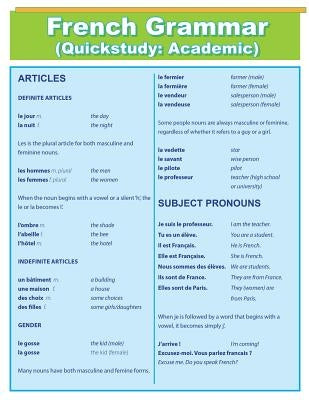 French Grammar: Quick Study Academic Paperback Dot Edu