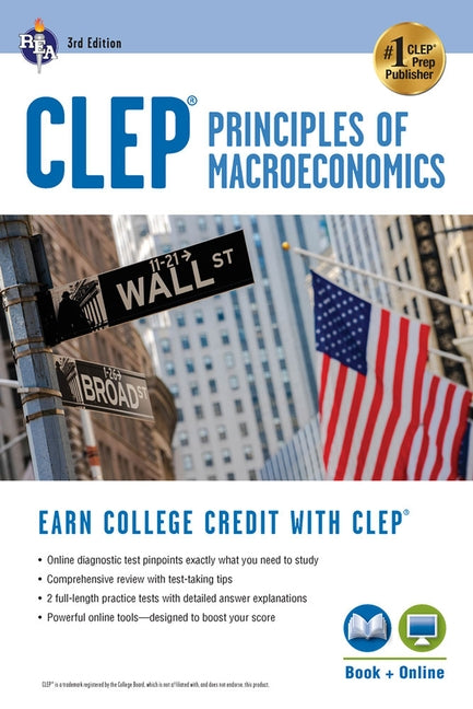 CLEP Principles of Macroeconomics 3rd Ed., Book + Online Paperback Research & Education Association