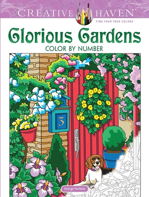 Creative Haven Glorious Gardens Color by Number Coloring Book Paperback Dover Publications