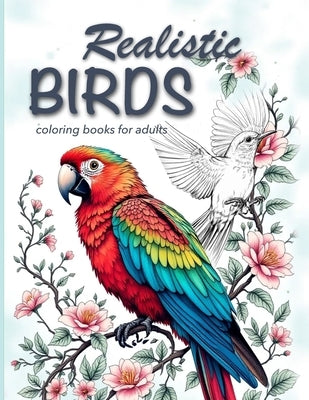 Realistic Birds coloring books for adults: Adult coloring books nature, adult coloring books animals by Coloring, Happy Arts