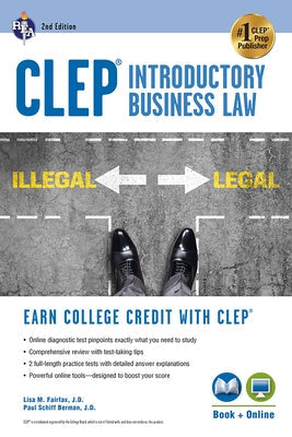 Clep(r) Introductory Business Law Book + Online, 2nd Ed. Paperback Research & Education Association