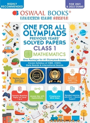 Oswaal One for All Olympiad Previous Years Solved Papers, Class-1 Mathematics Book (For 2021-22 Exam) Paperback Oswaal Books and Learning Pvt Ltd