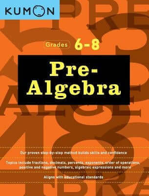 Kumon Grades 6-8 Pre-Algebra Paperback Kumon Publishing North America