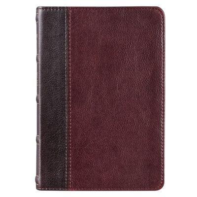 KJV Compact Bible Two-Tone Brown/Brandy Full Grain Leather Bible Christian Art Gifts Inc