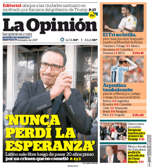 La Opinion Mon-Sun 7 Day Delivery For 6 Months - MO Corrections Bookstore