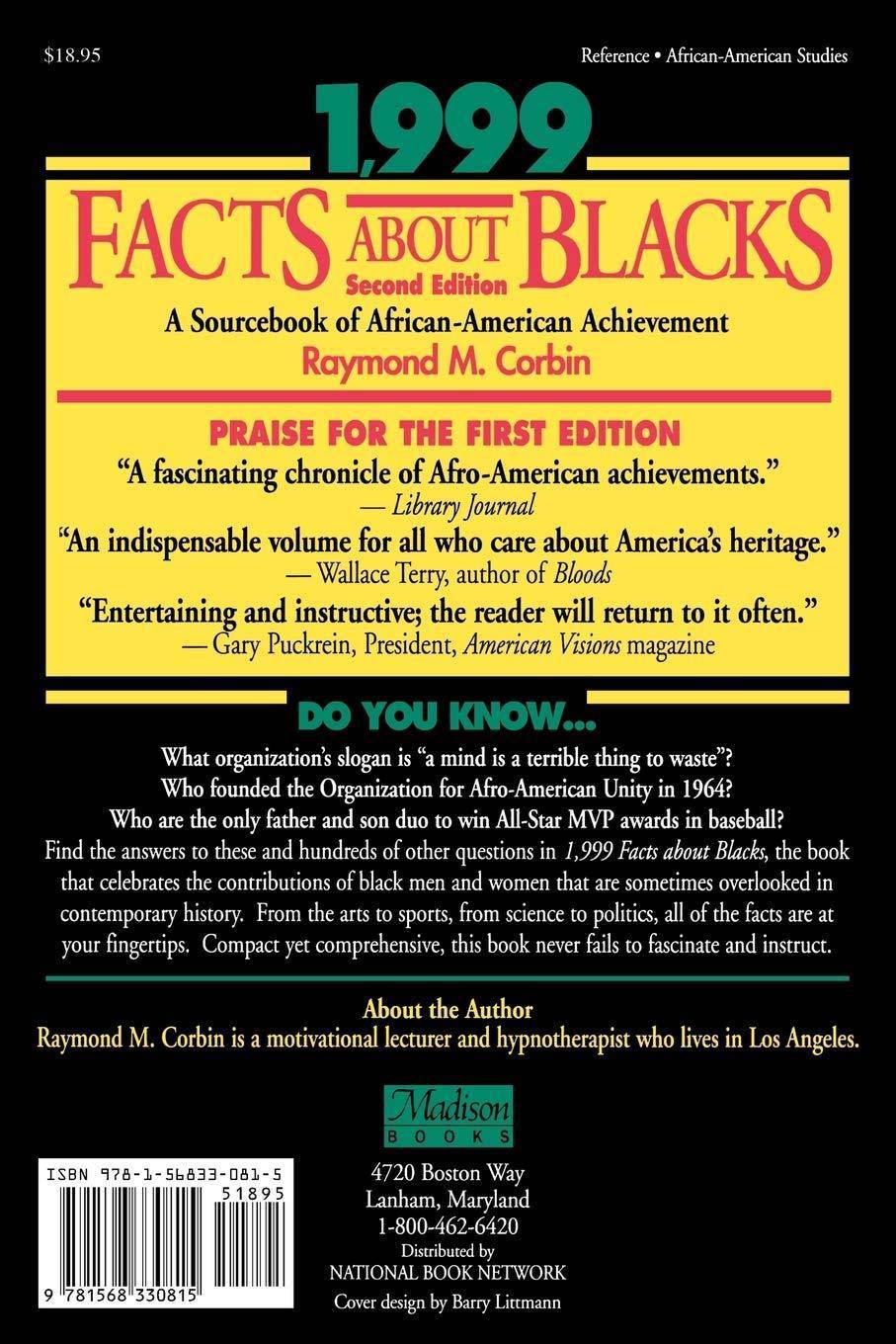 1,999 Facts About Blacks: A Sourcebook of African-American Achie - MO Corrections Bookstore